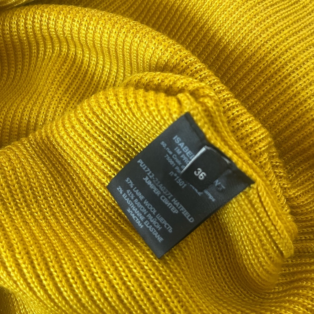 Isabel Marant Mustard Yellow Button-Shoulder Crewneck Sweater - Picture 4 of 7